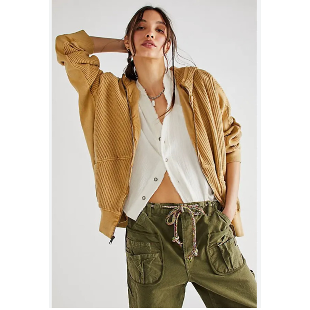 Free People One Ash Hoodie Jacket Large NEW